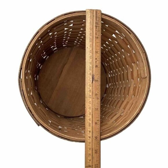 Longaberger Handwoven Basket 2006 Signed Honey Wood Farmhouse Decor Rare Weaved - Picture 5 of 6